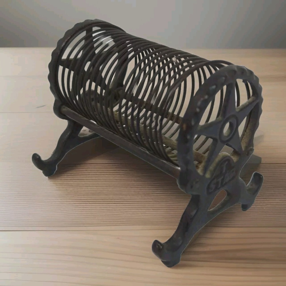 Antique Victorian 1894 LETTER HOLDER Slotted STAR CAST IRON Spring Early AAFA